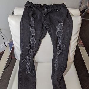 Levi's 30x30 black ripped skinny jeans